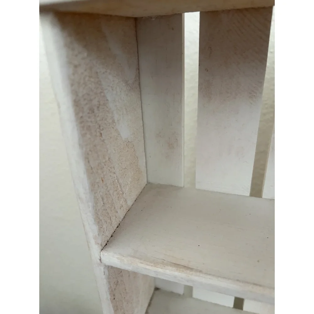 Vintage White Wood House Shaped Trinket Minature Display Shelf Grannycore 23x15